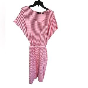 Lands End Women’s Striped Plus Size T-Shirt Dress